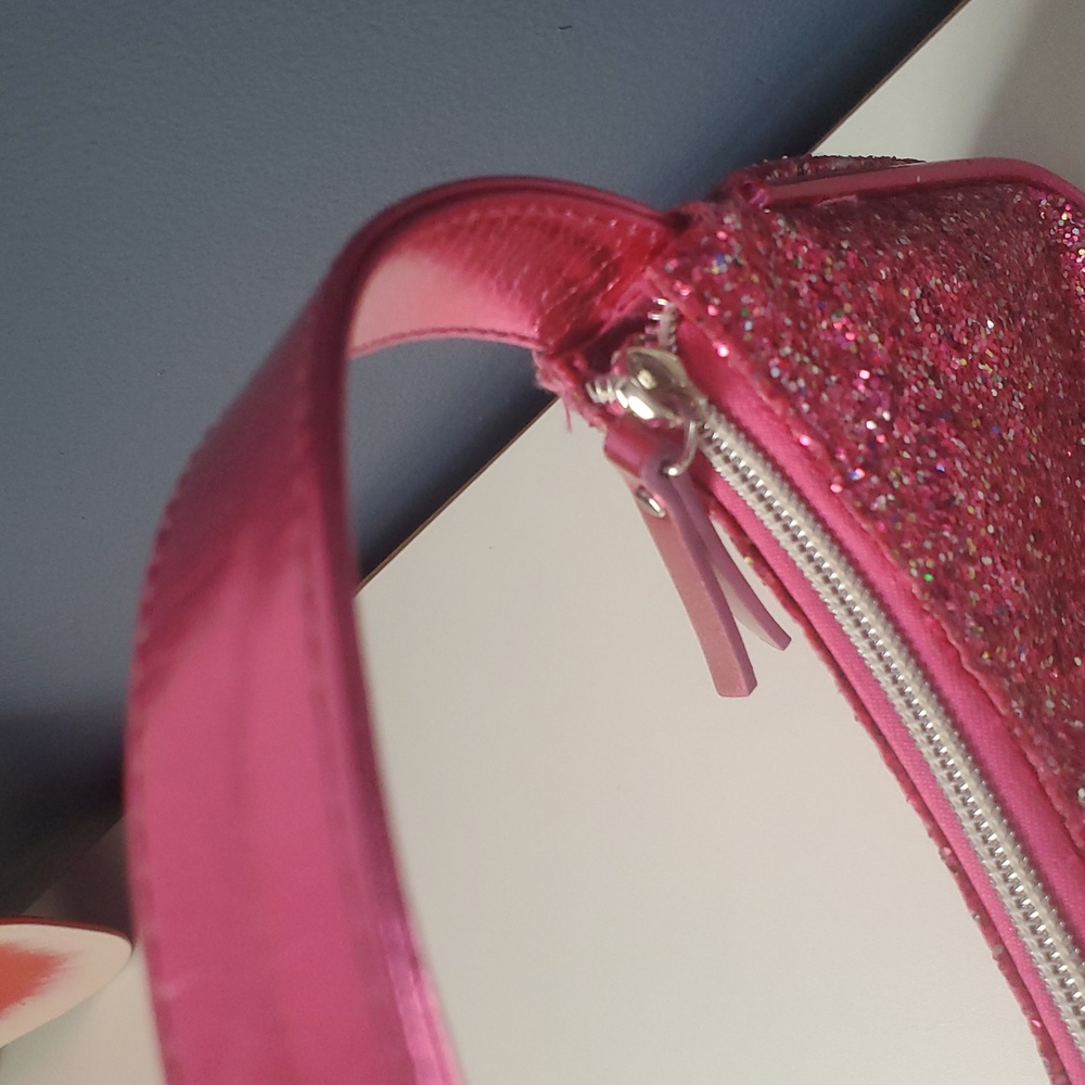 Claire’s Club Glitter Pink Handbag Sparkly Party Purse Mini Bag - Picture 10 of 10